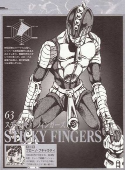Sticky Fingers, JoJo No kimyou na bouken: Ougon no Kaze Wiki