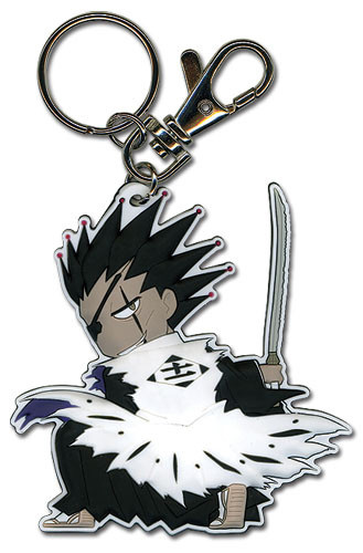 *Legit* Bleach Anime Metal Keychain 11th Captain Kenpachi Zaraki with Ring #4677 