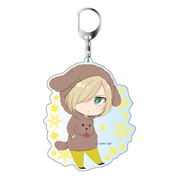 main photo of Yuri!!! on Ice Deka Keychain Casual Wear ver.: Yuri Plisetsky & Makkachin