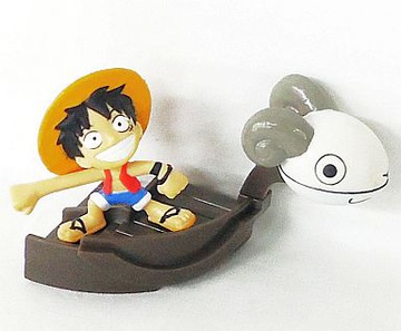 main photo of One Piece Chocolate Snack Action Pose Collection Kuroshima Hen: Monkey D. Luffy and Going Merry