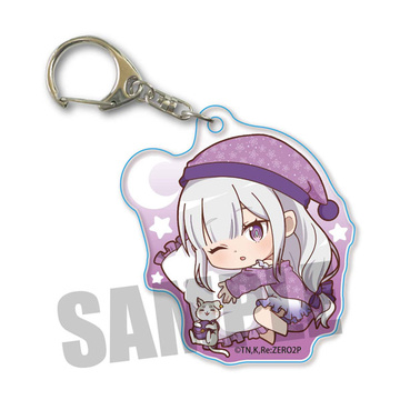 main photo of Gyugyutto Acrylic Keychain Re:ZERO -Starting Life in Another World- Goodnight ver.: Emilia