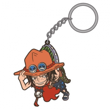 main photo of One Piece Tsumamare Pinched Keychain: Portgas D. Ace