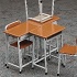 1/12 Posable Figure Accessory: School Desks and Chairs
