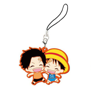 main photo of One Piece Capsule Rubber Mascot 2: Luffy & Ace