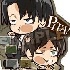 Pita! Deformed Attack on Titan Acrylic Key Ring: Levi, Eren