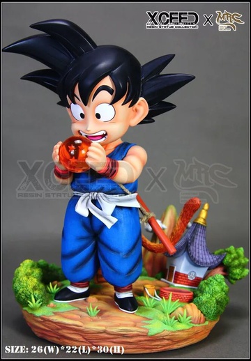 main photo of KID Goku whith Dragon Ball of his grandfather Gohan