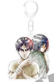 main photo of Kakioroshi Shingeki no Kyojin Acrylic Keyholder: Eren & Mikasa