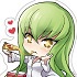 Chara-Forme Code Geass: Lelouch of the Rebellion II Handou Acrylic Keychain Collection Vol.1: C.C. pizza Ver.
