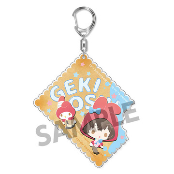 main photo of Bungo Stray Dogs x Sanrio Characters Trading Gekioshi Acrylic Keychain: Osamu Dazai x My Melody Mini Character ver.