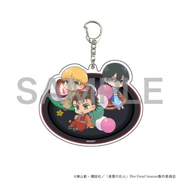 main photo of Shingeki no Kyojin x GraffArt Cafe Deka Acrylic Keychain: Eren & Armin & Mikasa