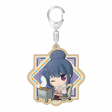 main photo of Yuru Camp Tehepero Wood Keychain: Rin