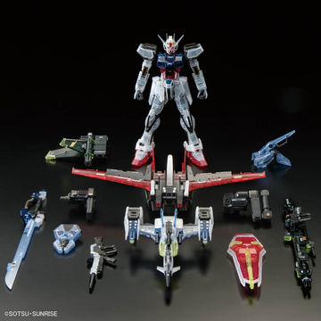 main photo of RG GAT-X105+AQM/E-X01 Aile Strike Gundam & FX-550 Skygrasper & Launcher/Sword Pack Set Clear Color Ver.
