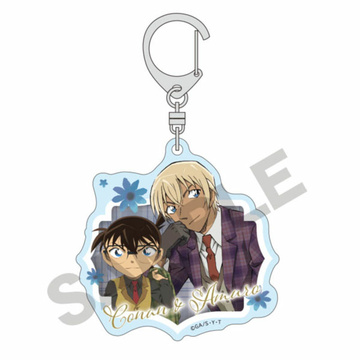 main photo of Detective Conan Trading Acrylic Keychain British Style: Conan & Amuro