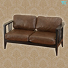 photo of Wood Frame Sofa (Smooth Synthetic Leather / Dark Brown)
