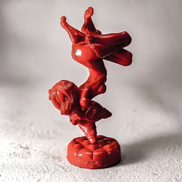 main photo of A little quiet, dog girl RED / STATUE