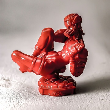 main photo of A little quiet, dog boy RED / STATUE